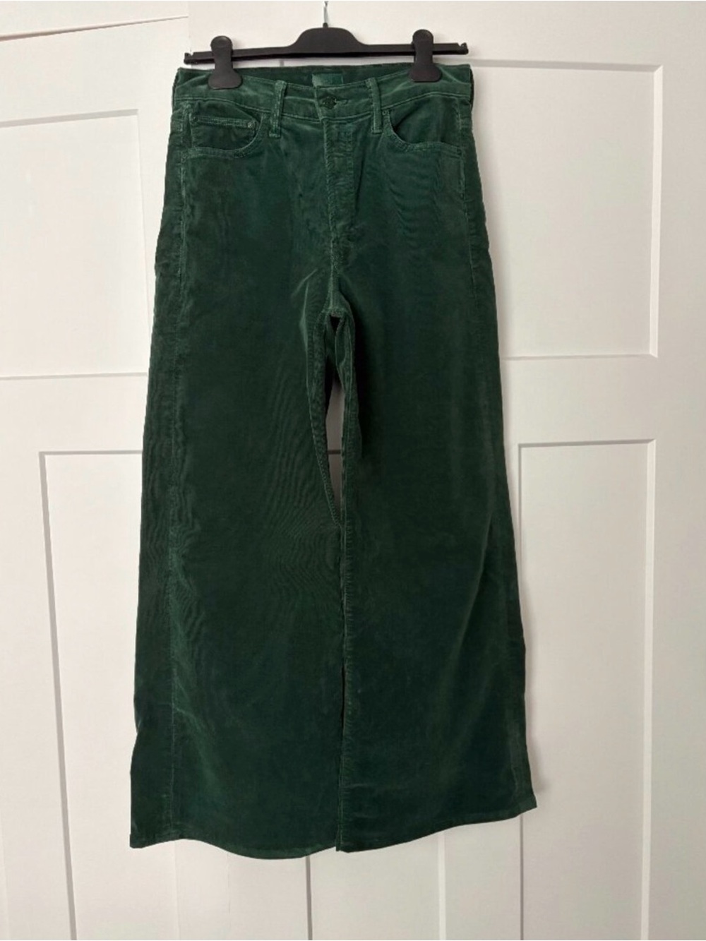 Mother denim Wide-Leg Corduroy Pants in Deep Green 27